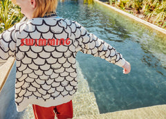 BEAU LOVES BLACK SCALES ZIP SWEATER