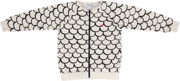 BEAU LOVES BLACK SCALES ZIP SWEATER