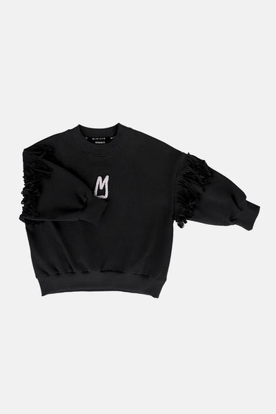 Minikid Black Fringe Sweatshirt