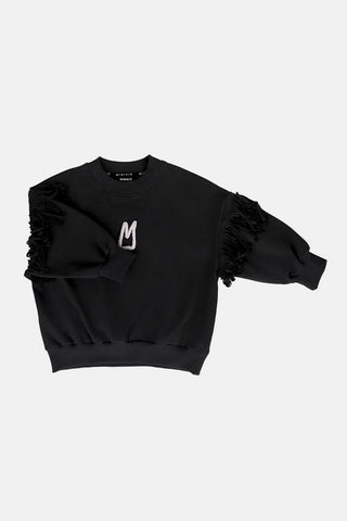 Minikid Black Fringe Sweatshirt