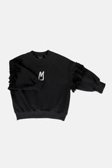 Minikid Black Fringe Sweatshirt