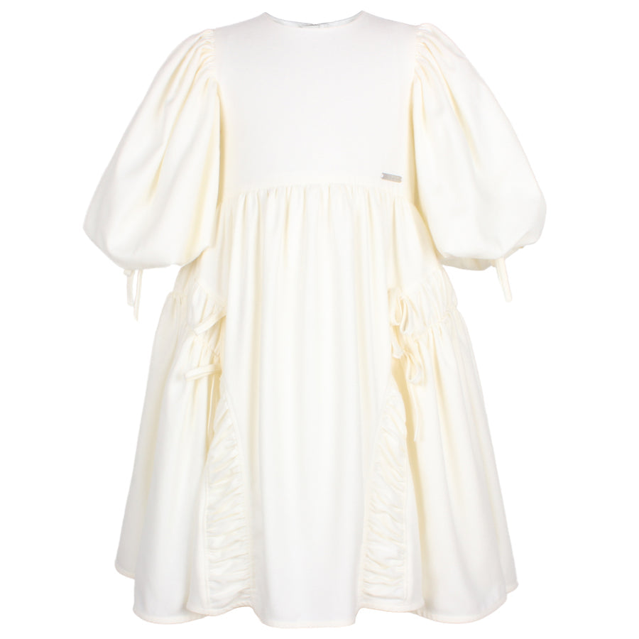 cream smock dress Cream boohoo Tall Textured Frill Smock Dress