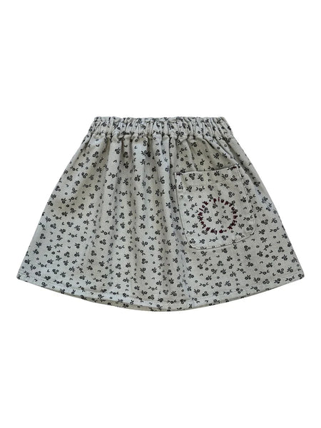 Piupiuchick Light Grey Flower Knee Length Skirt
