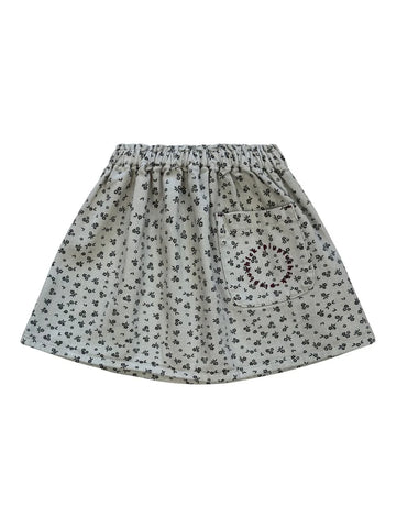Piupiuchick Light Grey Flower Knee Length Skirt