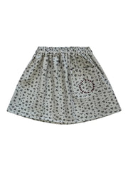 Piupiuchick Light Grey Flower Knee Length Skirt