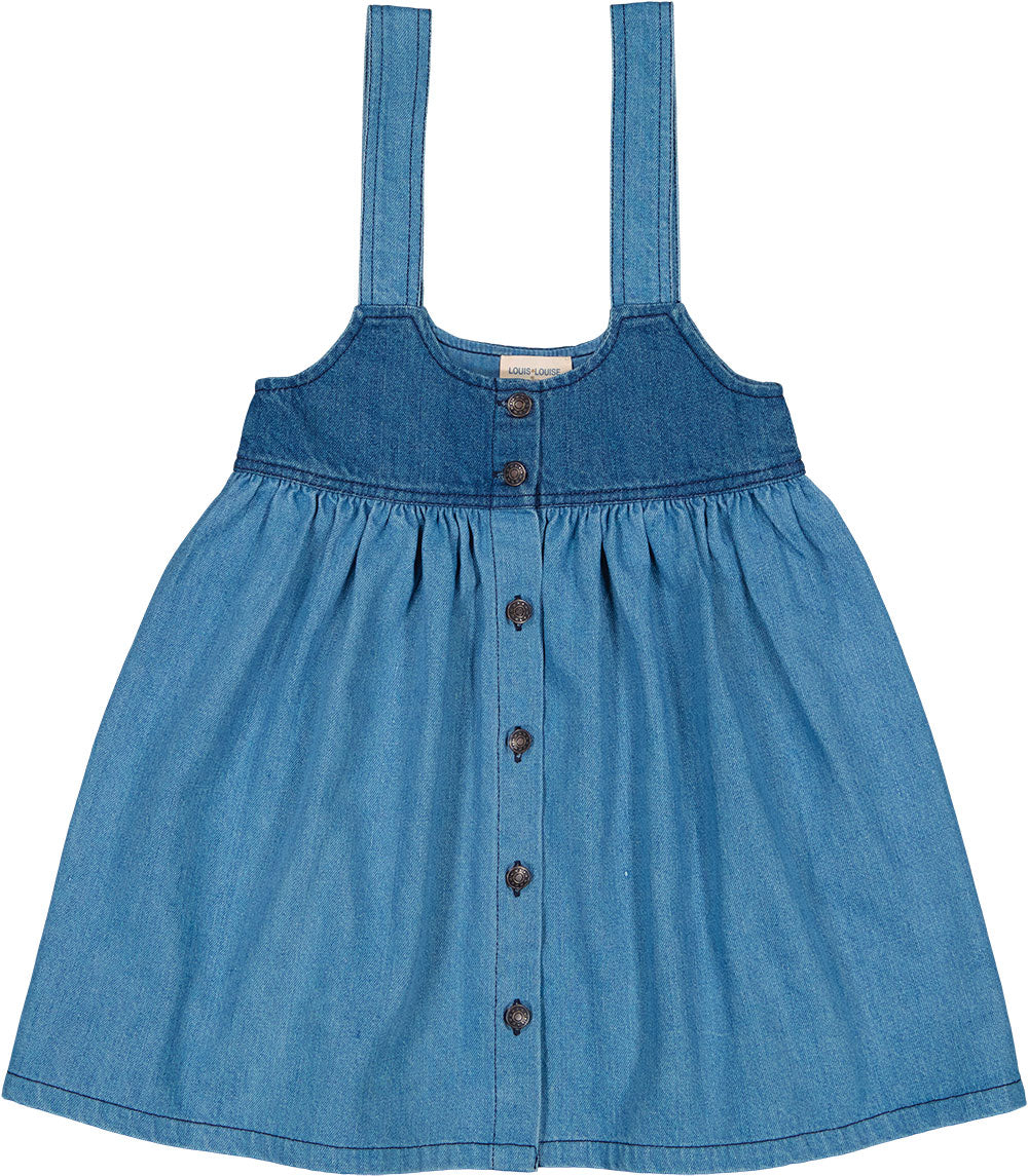 denim louis vuitton dress LOUIS VUITTON Button Front Washed Denim Dress Indigo. Size 38