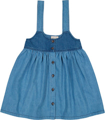LOUIS LOUISE BLUE DENIM PATCHWORK LONG CARAMBA DRESS