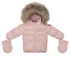 Ellabee Baby Pink Raccoon Bella Enfant Down Coat