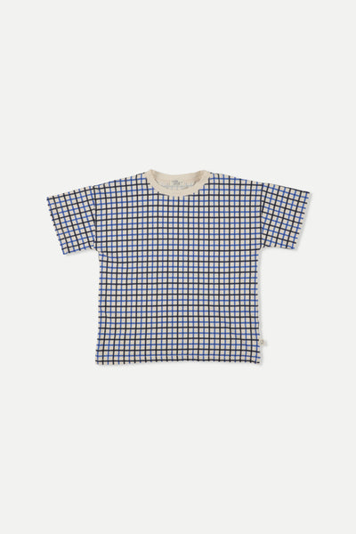 MY LITTLE COZMO NAVY CHECK  ERIK T-SHIRT