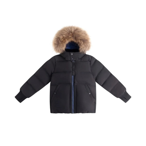 Ellabee Black/Blue Zipper Andres Down Coat