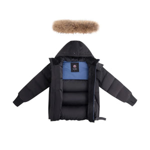 Ellabee Black/Blue Zipper Andres Down Coat