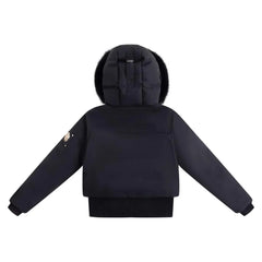 Ellabee Black Fox Layla Canvas Pom-Pom Bomber
