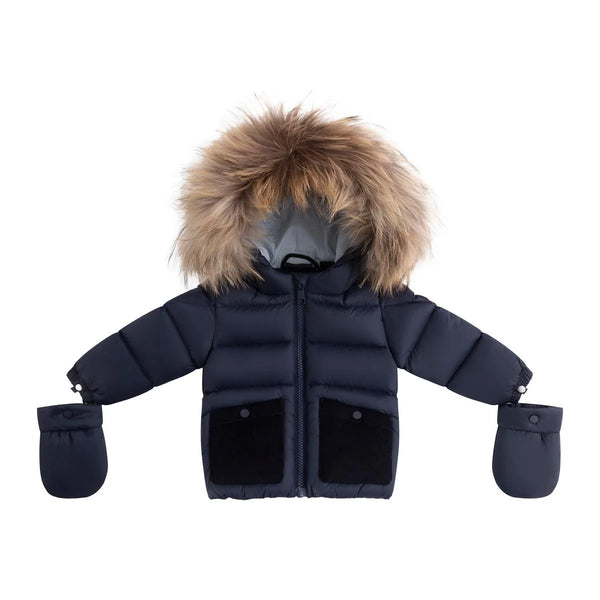 Ellabee Navy Bella Enfant Fur Down Coat