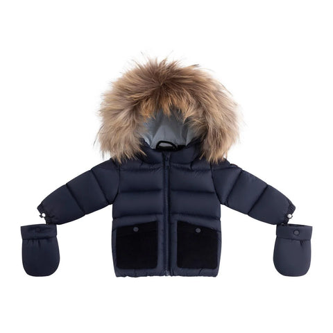 Ellabee Navy Bella Enfant Fur Down Coat