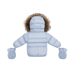 Ellabee Baby Blue Raccoon Bella Enfant Down Coat