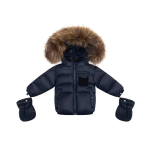 Ellabee Navy Raccoon Bella Enfant Down Coat
