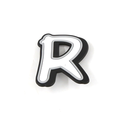 LIGHT PLUS NINE ALPHABET WHITE/BLACK LARGE - R