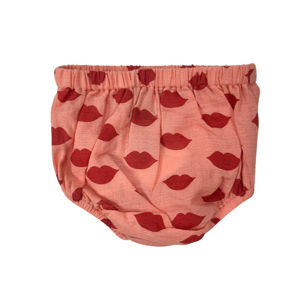 PIUPIUCHICK PINK W\ RED LIPS BABY BLOOMERS
