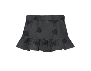 BONMOT GRAY ALLOVER PAPERPLANE SKIRT