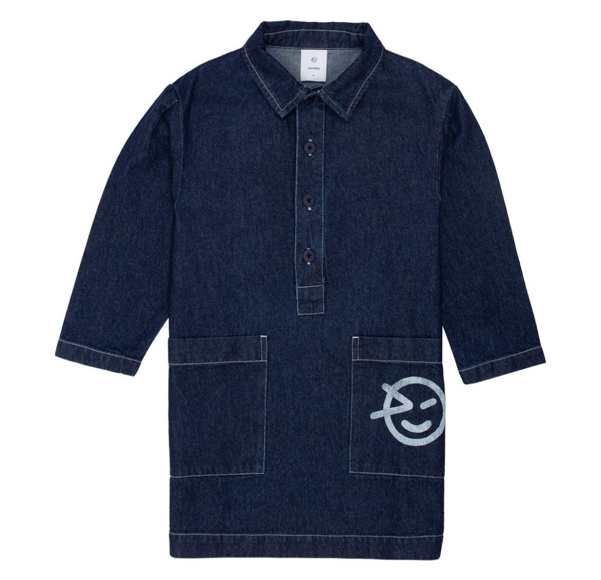 wynken denim dress WYNKEN FW25 BRAVO DENIM DRESS in RINSE WASH