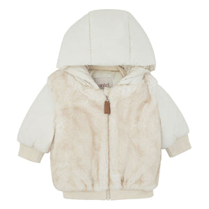 Mantel Beige Fur Front & Back Jacket