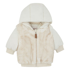 Mantel Beige Fur Front & Back Jacket
