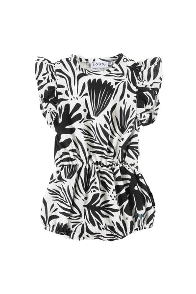 LOUD APPAREL SURF FLORAL ABSTRACT PRINT ROMPER