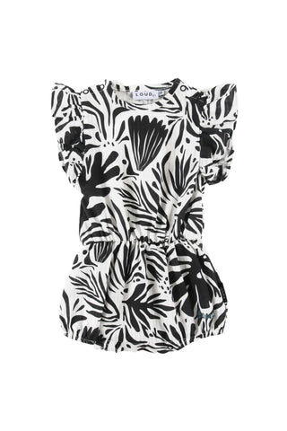LOUD APPAREL SURF FLORAL ABSTRACT PRINT ROMPER
