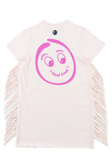 LOUD APPAREL HAWAI SOFT PINK/ ORCHID PRINT FRINGE T-SHIRT DRESS