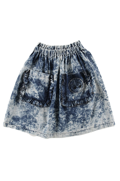 LOUD APPAREL NANI SKIRT KNEE LENGTH BLUE DYE