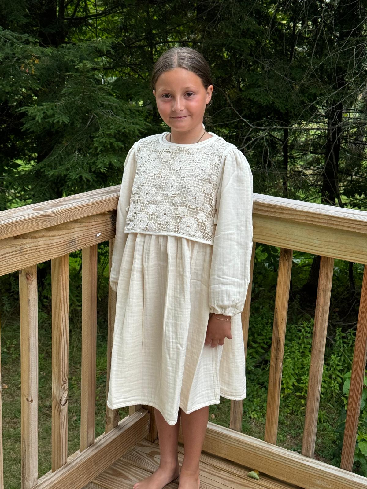 Bebe Organic Ivory Lace Vest Iris Dress Bebe Organic Ivory Lace Vest Iris Dress