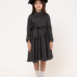 Piccola Ludo Black Polka Dot Bellina Dress