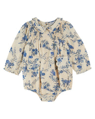 Emile Et Ida Orchid Bleu Smocked Romper