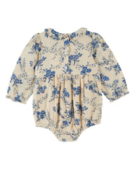 Emile Et Ida Orchid Bleu Smocked Romper