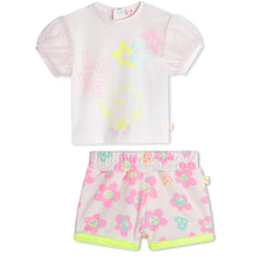 BILLIEBLUSH FLOWER GRAPHIC TSHIRT W/ TERRY FLOWER SHORTS
