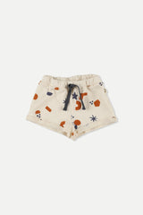 MY LITTLE  COZMO NAVY KIT DOUBLE FACE SHAPES IVORY SHORT SET