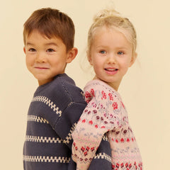 Wheat Dim Rose Jacquard Mikmak Sweater