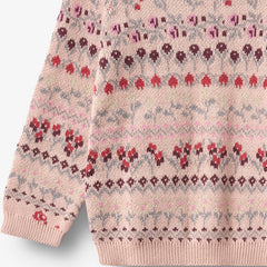Wheat Dim Rose Jacquard Mikmak Sweater