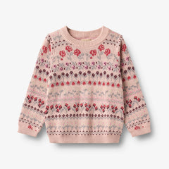 Wheat Dim Rose Jacquard Mikmak Sweater