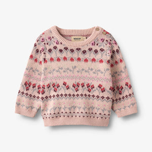 Wheat Dim Rose Jacquard Mikmak Sweater