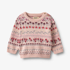 Wheat Dim Rose Jacquard Mikmak Sweater