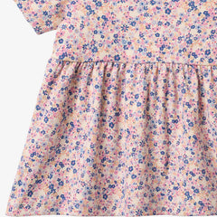 Wheat Pink/Blue Flowers Anna Dress