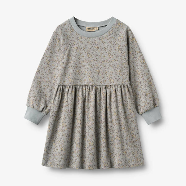 Wheat Slightly Blue Flowers Dorthea Dress
