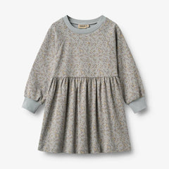 Wheat Slightly Blue Flowers Dorthea Dress