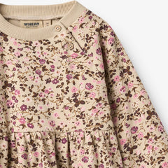 Wheat Soft Sand Flowers Dorthea Baby Dress