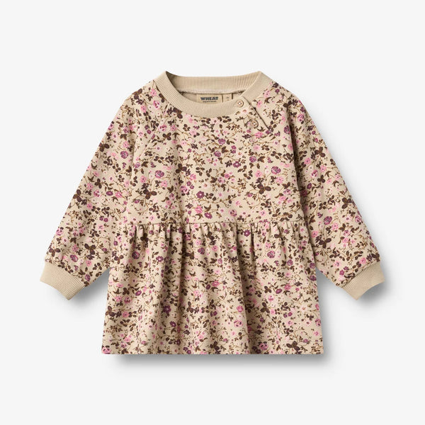 Wheat Soft Sand Flowers Dorthea Baby Dress