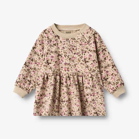 Wheat Soft Sand Flowers Dorthea Baby Dress