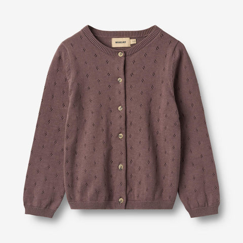 Wheat Plum Knit Maia Cardigan