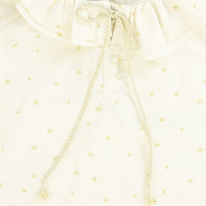 COSMOSOPHIE STAR PRINT RUFFLE COLLAR SHIRT