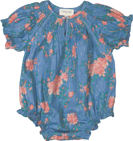 Louis Louise Angelika Blue Lurex Bouquet Romper